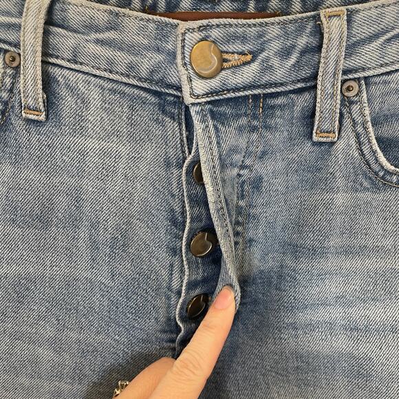 Joe's Jeans The Debbie High Rise Straight Crop 2-Tone Blue Raw Hem 27 - Picture 5 of 10